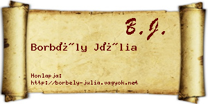 Borbély Júlia névjegykártya